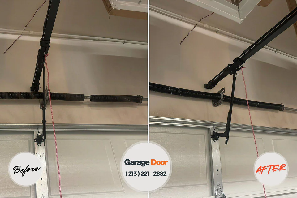 Before and after: garage door repair Cloverdale, CA
